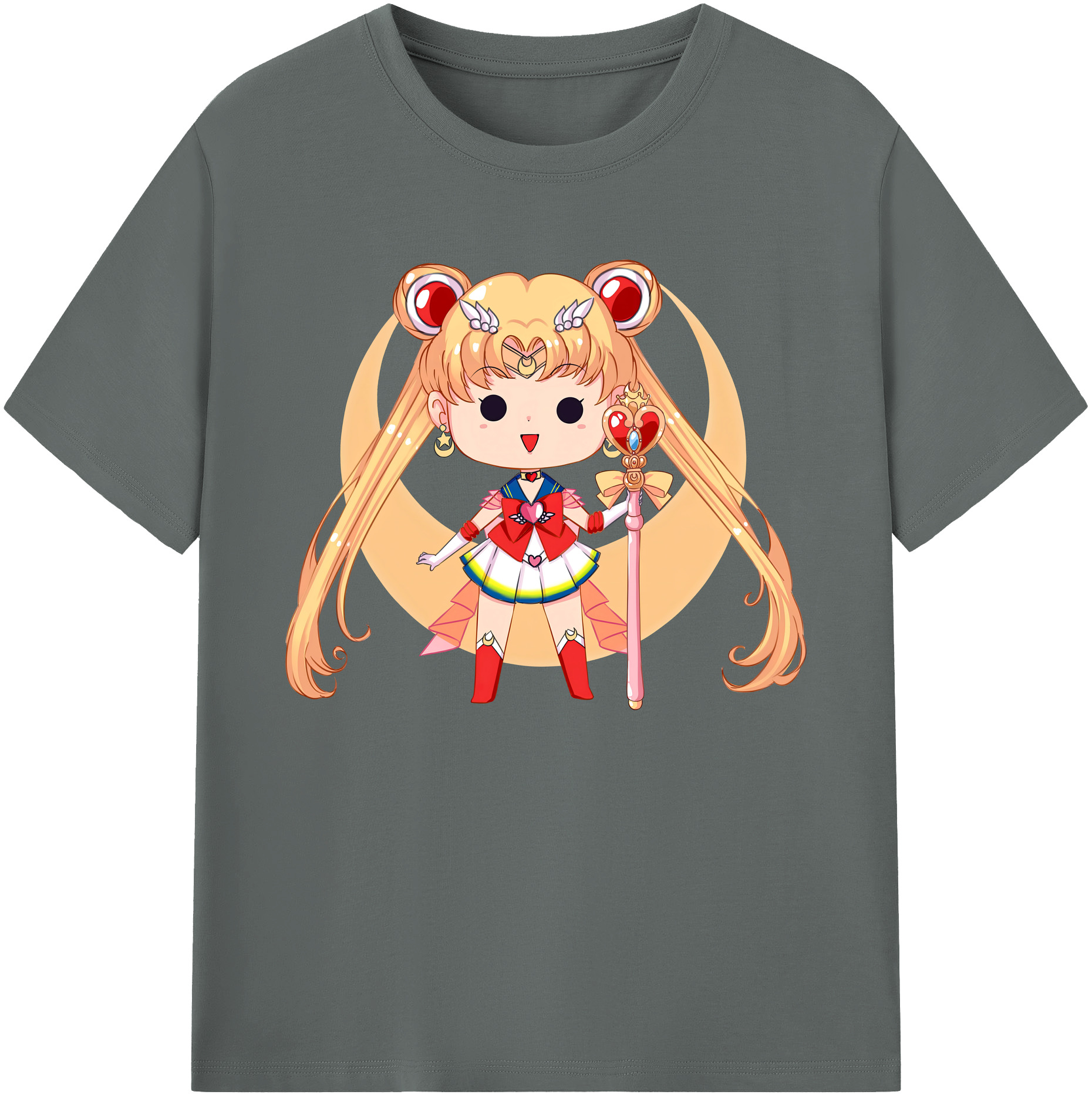 （画像用） 美少女戦士セーラームーン 月野 うさぎ つきの うさぎ Sailor Moon Tsukino Usagi 綿100％ メンズ半袖Tシャツ｜肌触りやわらか＆通気性